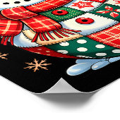 Poster Christmas Patchwork Snowman - Quilted Holiday Aest (Coin)