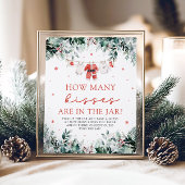 Poster Christmas Père Noël Devine combien de baisers Baby