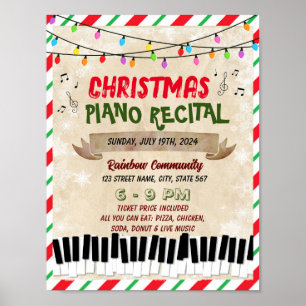 Poster Christmas Piano Considérant événement scolaire mod