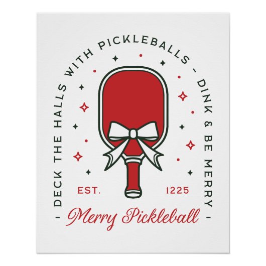 Poster Christmas pickleball funny quotes party aesthetic (Devant)