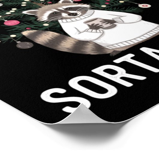 Poster Christmas Raccoon Sorta Merry Sorta Feral Xmas (Coin)