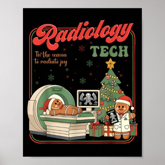 Poster Christmas Radiology Tech Funny Gingerbread Man Rad (Devant)