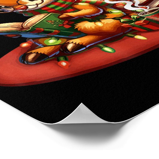 Poster Christmas Reading Book Lovers Bookworm Coffee Rein (Coin)