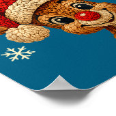 Poster Christmas Reindeer Crochet Cute Merry Christmas Re (Coin)