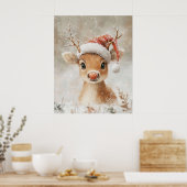 Poster Christmas Reindeer Wall Art (Cuisine)