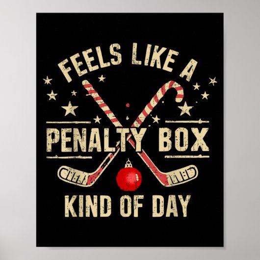 Poster Christmas Retro Feels Like A Penalty Box Kind Of D (Devant)