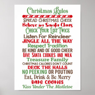 Poster Christmas Rules Unique Christmas Home Decor