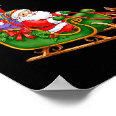 Poster Christmas Santa Claus Riding Reindeer Lights Men W (Coin)