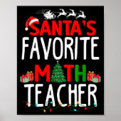 Poster Christmas Santa's Favorite Math Teacher Mathematic (Devant)
