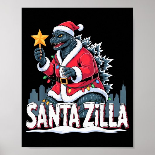 Poster Christmas Santazilla Japanese Monster Dinosaur Boy (Devant)