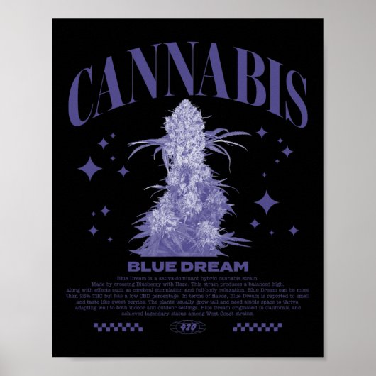 Poster Christmas Sativa Hybrid Strain Blue Dream  (Devant)
