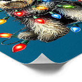 Poster Christmas Schnauzer Dog Santa Hat Xmas Light Holid (Coin)