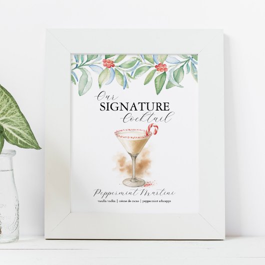 Poster Christmas Signature Cocktail Bar Signs Martini