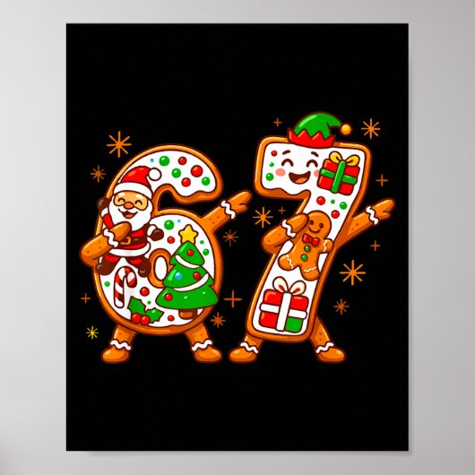 Poster Christmas Six Seven Dabbing Cool Meme 67 Xmas Dab  (Devant)