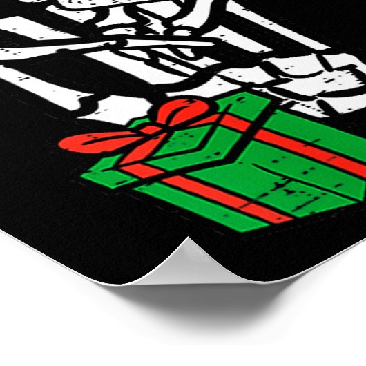 Poster Christmas Skeleton Hand Peace Cket Xmas Men Women (Coin)