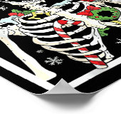 Poster Christmas Skeleton With Smiling Skull Drinking Cof (Coin)