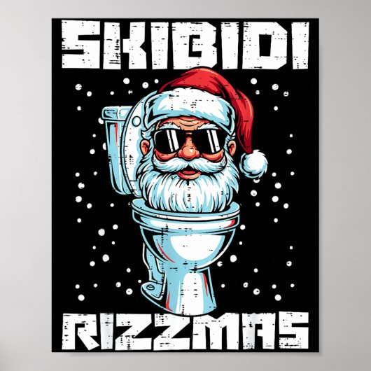 Poster Christmas Skibidi Rizzmas Toilet Xmas Meme Kids Me (Devant)
