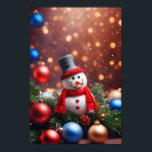 Poster Christmas Snowman<br><div class="desc">Snowman décoré Noël</div>