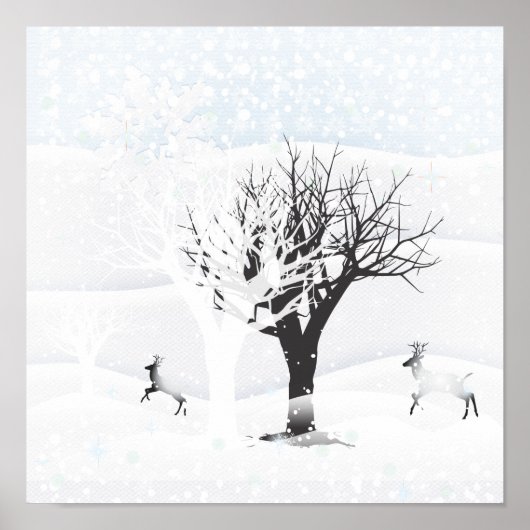 Poster Christmas Snowy Fairy Tale. Forêt Imaginair (Devant)