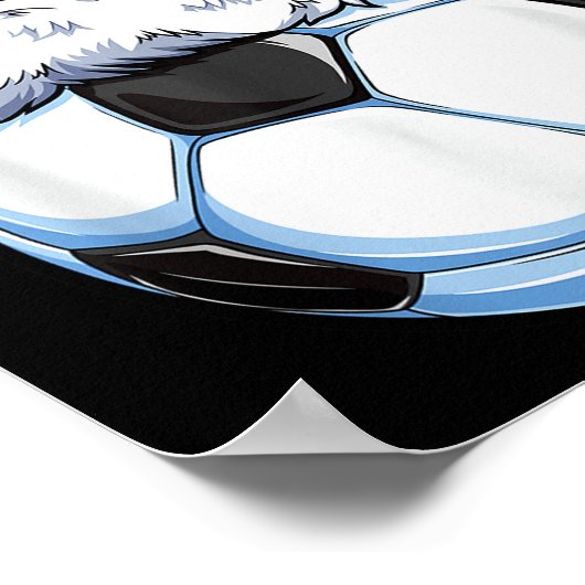 Poster Christmas Soccer Ball Santa Hat Funny Srts Xmas Bo (Coin)