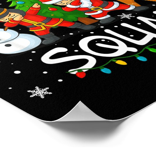 Poster Christmas Squad Funny Matching Santa Reindeer Snow (Coin)