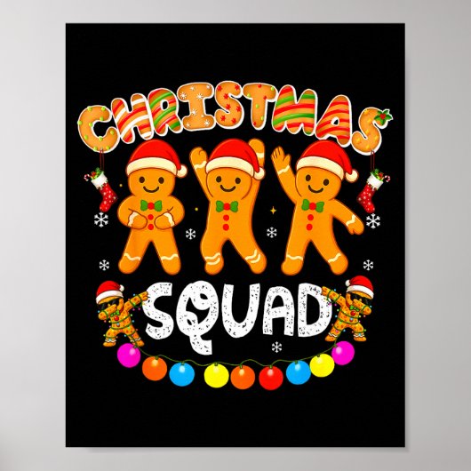 Poster Christmas Squad Funny Xmas Gingerbread Family Matc (Devant)