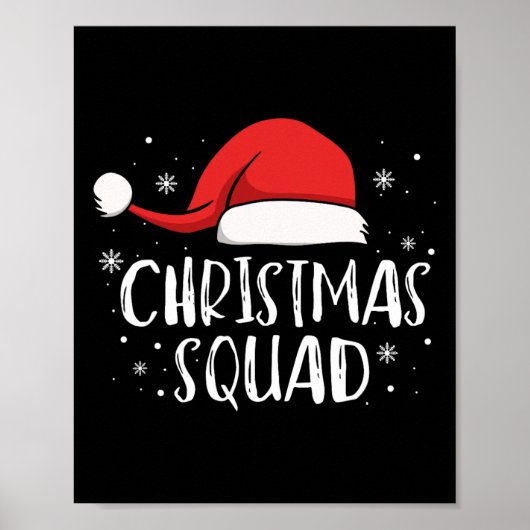 Poster Christmas Squad Light Red Santa Hat Family Matchin (Devant)