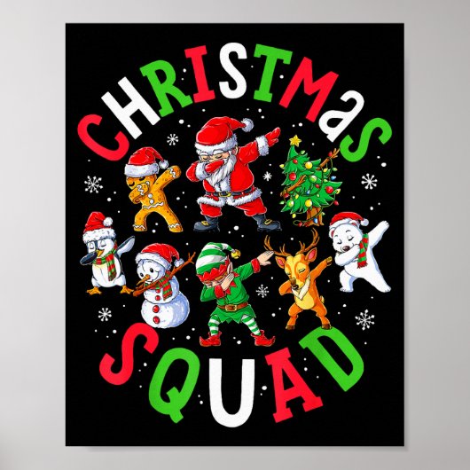 Poster Christmas Squad Santa Dabbing Elf Family Matching (Devant)