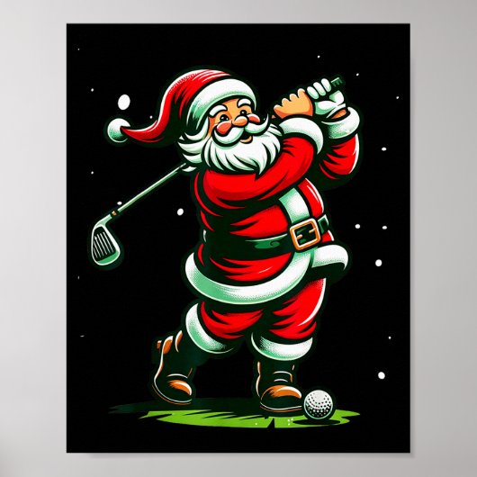 Poster Christmas Srts, Santa Plays Golf Xmas Women Men &a (Devant)