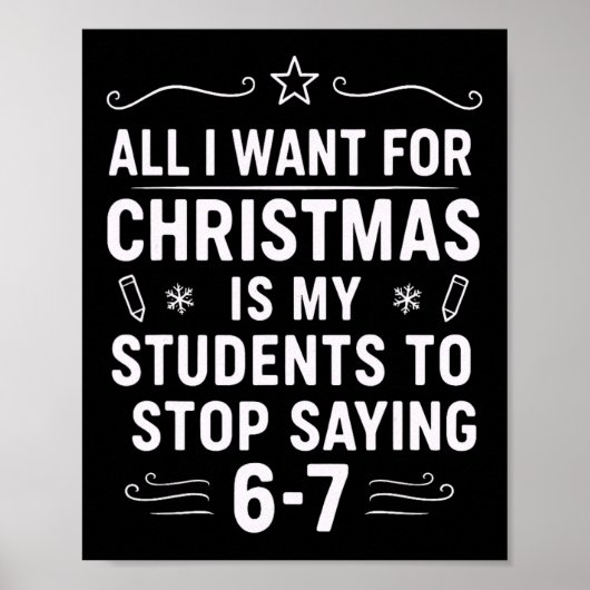 Poster Christmas Students Saying 6-7 67 Six Seven Funny T (Devant)