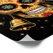 Poster Christmas Sugar Skull Art Woman Santa Hat Festive (Coin)