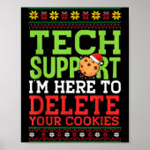 Poster Christmas Tech Suprt Here To Delete Cookies Ugly S (Devant)