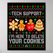 Poster Christmas Tech Suprt Here To Delete Cookies Ugly X (Devant)