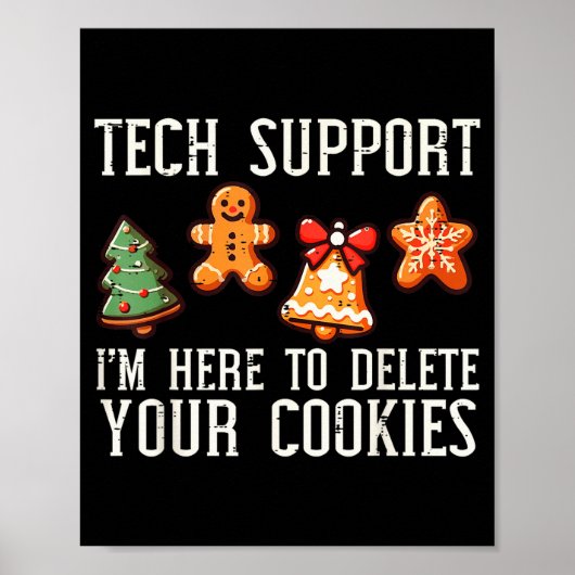 Poster Christmas Tech Suprt Here To Delete Cookies Xmas M (Devant)
