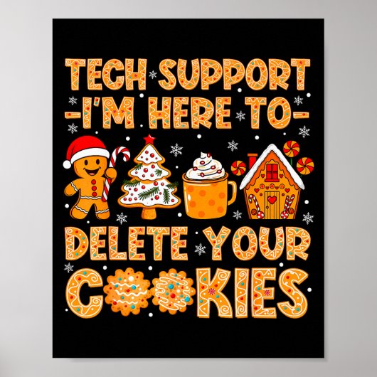 Poster Christmas Tech Suprt Here To Delete Cookies Xmas M (Devant)