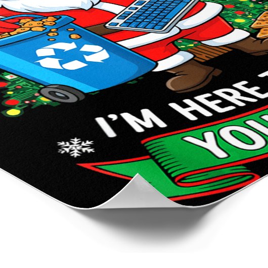 Poster Christmas Tech Suprt Here To Delete Funny Cookies (Coin)