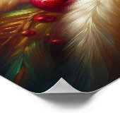 Poster Christmas Tree and Flowers on a Beautiful Wall (Coin)