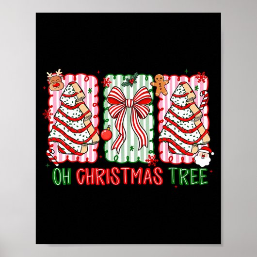 Poster Christmas Tree Cake Funny Quote Oh Christmas Tree (Devant)