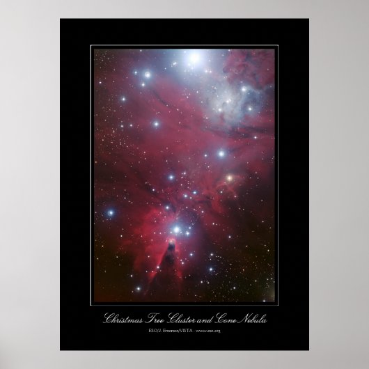 Poster Christmas Tree Cluster and Cone Nebula (Devant)