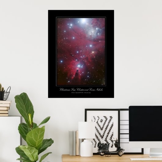 Poster Christmas Tree Cluster and Cone Nebula (Bureau à domicile)