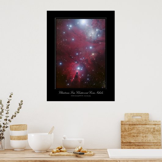 Poster Christmas Tree Cluster and Cone Nebula (Cuisine)
