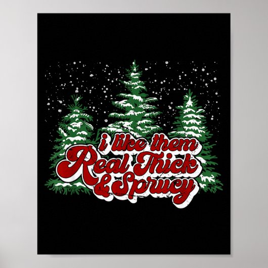 Poster Christmas Tree I Like Them Real Thick &amp; Spruce (Devant)