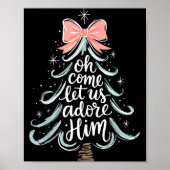 Poster Christmas Tree Oh Come Let Jesus Us Adore Him Coqu (Devant)