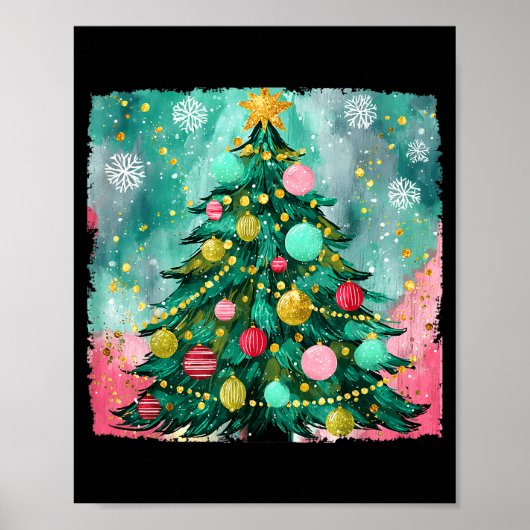 Poster Christmas Tree Ornaments Holiday Xmas Lights Men W (Devant)