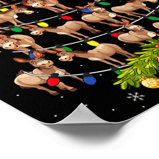 Poster Christmas Tree Santa Hat Lights Xmas (Coin)