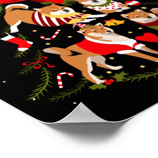 Poster Christmas Tree Shiba Inu Lover Xmas Dog Owner New (Coin)