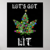 Poster Christmas Tree Weed Leaf Pot Thc Gift Tee (Devant)