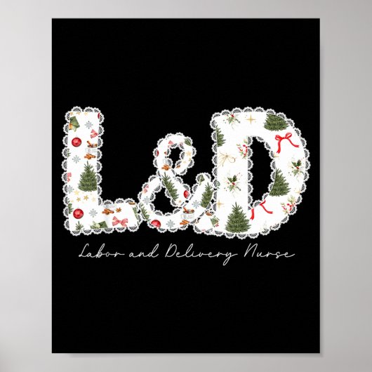 Poster Christmas Trees Labor And Delivery Nurse Xmas Gift (Devant)