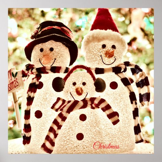 Poster Christmas Vibes Snowman Celebration (Devant)