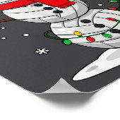 Poster Christmas Volleyball Snowman Santa Hat Funny Holid (Coin)